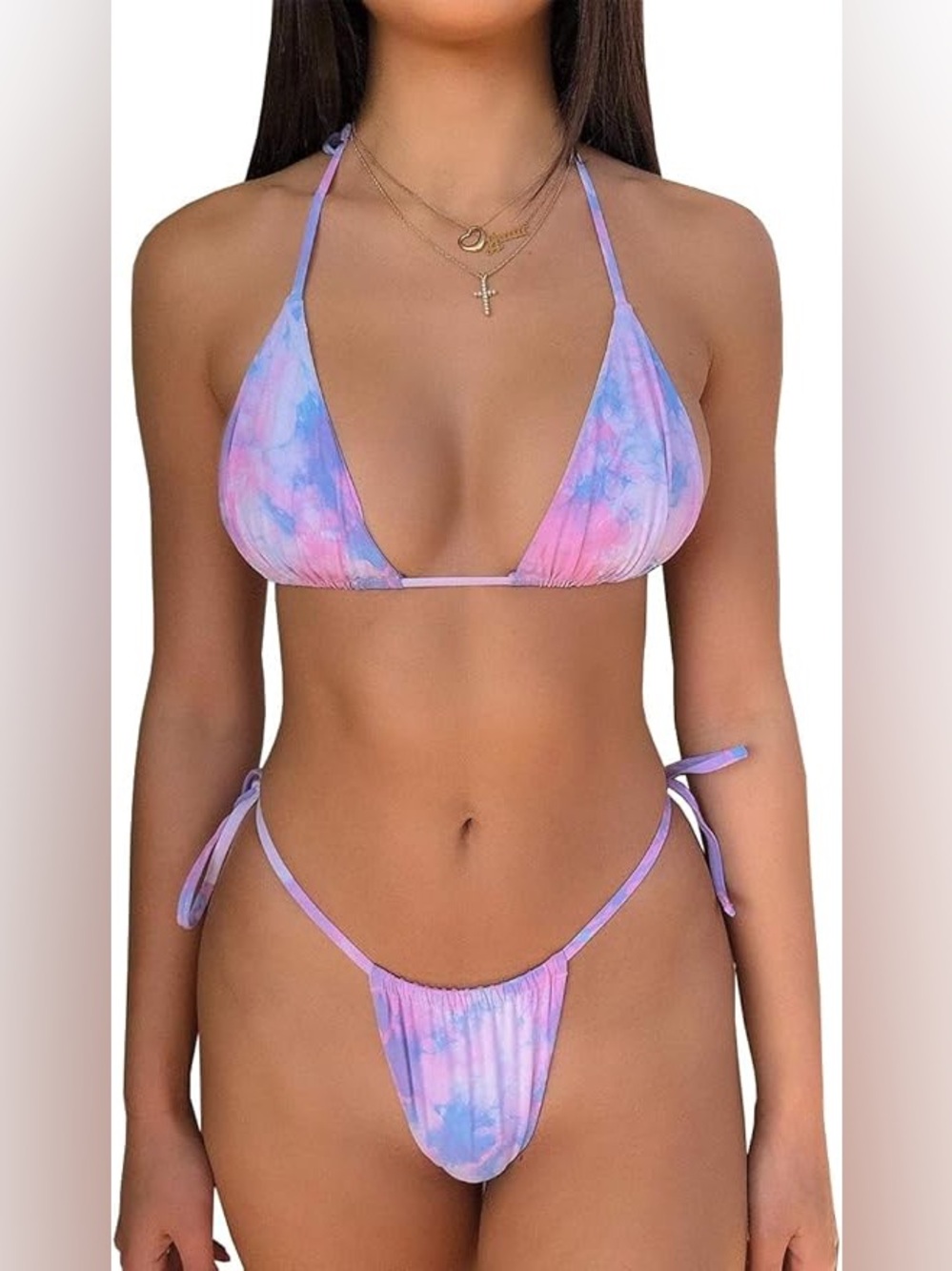 Two Piece Triangle Bikini Set Tie Die